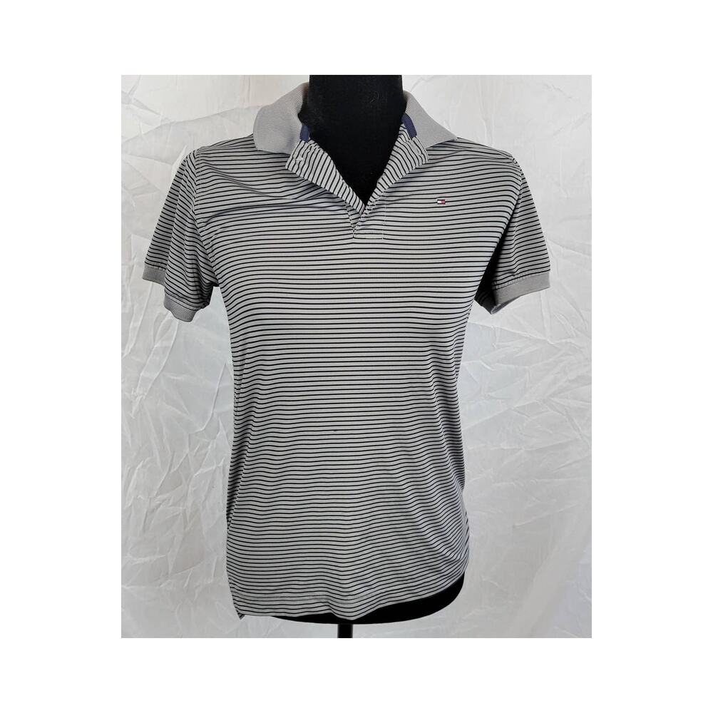 Tommy Hilfiger Grey & Black Polo Men's Medium